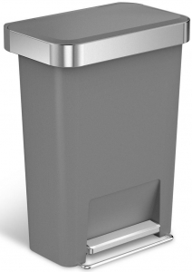 SimpleHuman CW1386 pedálos szemetes beépített zacskó tartóval szürke (45 liter)